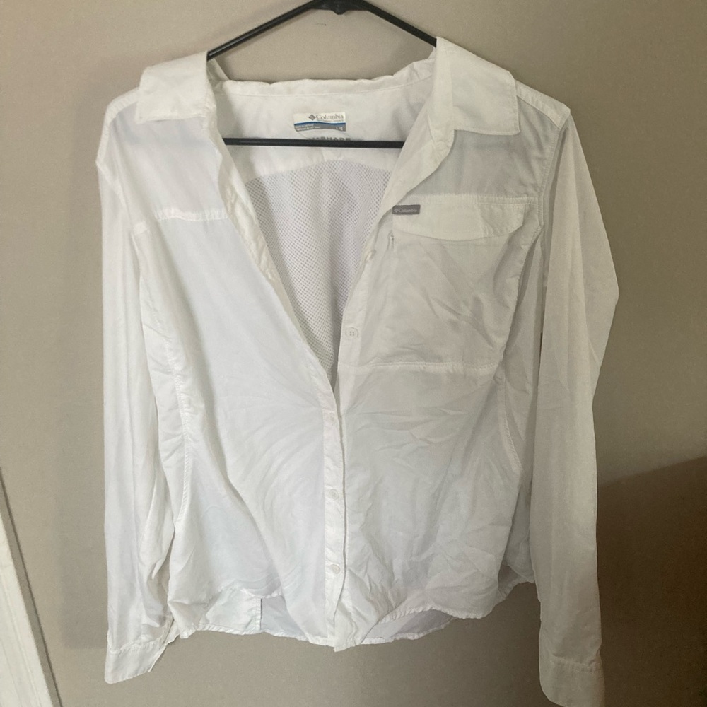 Columbia White women's Long-Sleeve Button Shirt